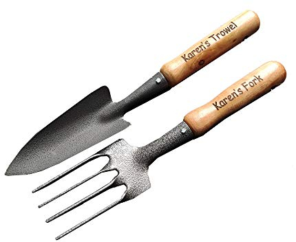 Personalised Engraved Custom Home Heavy Duty Gardening Tool Set - Gift - Retirement - Garden Hand Fork/Shovel/Spade