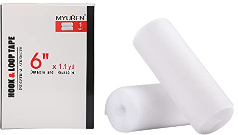 Sew on Hook and Loop Style 15CM Sew on Nylon Fabric Fastener for Sewing, Handmade, DIY, Clothes, Shoes | Non-Adhesive Interlocking Tape Substitute for Snaps and Buttons (White,1M/1.1 Yards)