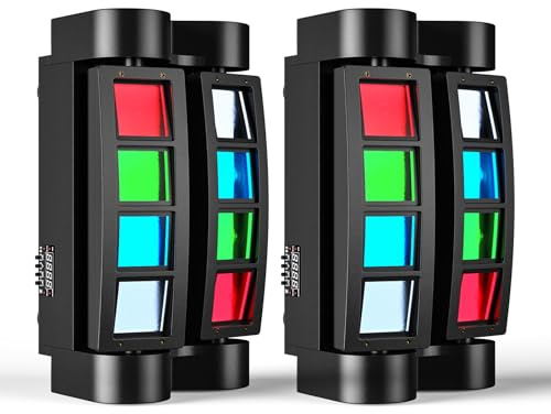 UKing 2pcs Moving Head LED Discolicht 8 x 10W RGBW Beams LED Lichttechnik DMX 512 Sound Aktiviert für DJ Partylicht Lichteffekte Bühnenbeleuchtung Hausparty