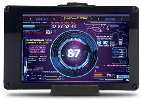 PC-Temperaturanzeige, 3,5-Zoll-IPS-Computergehäuse, Sekundärer Bildschirm, CPU-RAM, Echtzeitüberwachung, Computer-Temperaturüberwachung für RasPi, für Linux, für Win