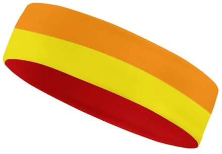 Elastisches Stirnband für Damen und Herren, Bunte, einfache Regenbogen-Schweißbänder für Laufen, Yoga, Tennis, Fitness, Basketball und mehr (2 Stück)