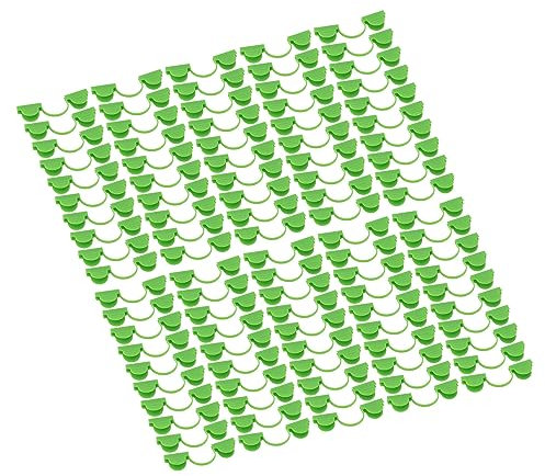 Tissting 100 Pièces Pinces De Serre, Pince De Film Végétal à Double Tête PE Cadre en Plastique Ombre Filet Tige Clips Jardin Cerceau Clips pour Serres(6mm)