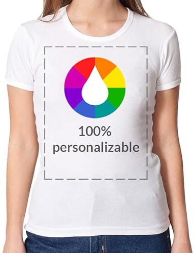 Genérico Camiseta Personalizable Mujer · con Tus Fotos y Textos · A Todo Color Serigrafía