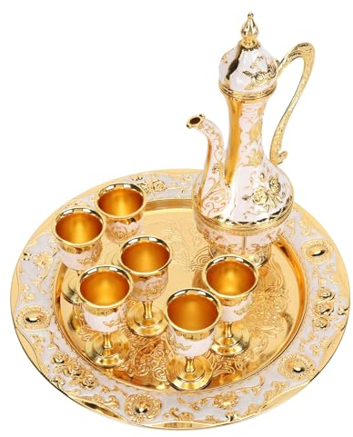 Vintage-Kaffeekannen-Set, Europäischer Hof-Stil, Metall-, Tassen-Set, Vielseitig Einsetzbar, mit Weinkrug, Getränkekrug, Rostbeständig, Antikes Hochzeitsgeschenk