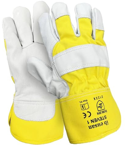 Trevendo Arbeitshandschuhe aus Ziegenleder - IB Eusan Steven 1 - hochwertig, robust und sicher - Schutzhandschuh für Bau, Montage, Garten - Herren & Damen - Größe 11, 1 Paar