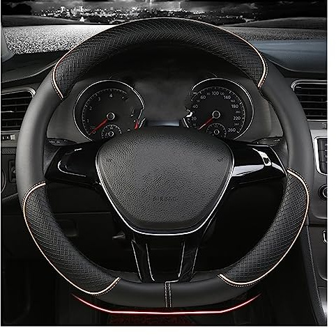 Lenkradbezug Lenkradhülle Lenkradabdeckung Auto Lenkrad Abdeckung 38cm PU Leder Für VW Für Golf Für Polo Für Teramont Für Atlas Für T-ROC Für T-Cross Auto Zubehör(D-3)