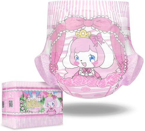 LittleForBig justerbar stängning med krok och ögla vuxen tryckt tyg bakblöja 10 delar – liten skönhet (X-Large 121-142 cm)