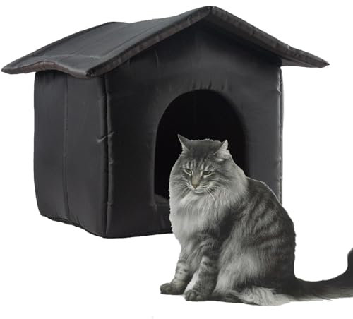 Katzenhaus im Freien | Katzenhaus im Freien | Wasserdichtes Katzenhaus Hundehaus | Haustierhöhle isoliert | Oxford Außen Katzenhaus Katzenhütte Winter Warm | Haustierzelt Bett für Katzen Kleine Hunde