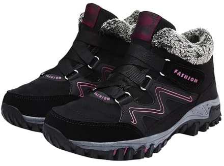 Bottes d'hiver pour femme - Imperméables - Chaudes - Doublure en fourrure - Chaussures de randonnée légères et confortables - Chaussures thermiques à lacets - Antidérapantes - Chaussures de travail en