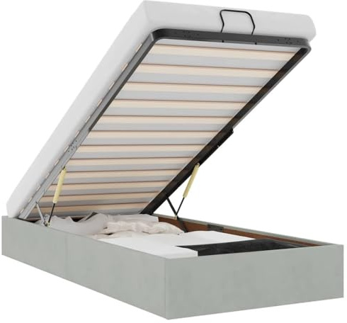 vidaXL Estructura de Cama otomana sin colchón Terciopelo Gris Claro