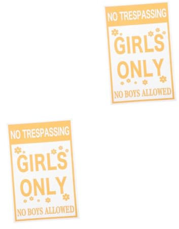 2pcs Door Stickers for Daughter Room Sign Dorm Room Sign Bedroom Wall Decor Room Sign Dressing Room Decor Bedroom Door Sign Dorm Door Sign Yellow Pvc COHEALI