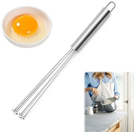 ZEPIQOR Frusta a Spinta Manuale Semiautomatica, Frusta per uova Manuale In Acciaio Inossidabile, Mescolatore Frusta Rotante Multifunzionale per Frustare, Battere e Mescolare, Regali