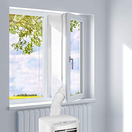 JIAWWAN Fensterabdichtung für Mobile Klimageräte, Klimaanlage Fensterabdichtung Dachfenster 400CM, Wäschetrockner, Ablufttrockner, Hot Air Stop, zum Anbringen an Universell Fenster, Flügelfenster (4M)