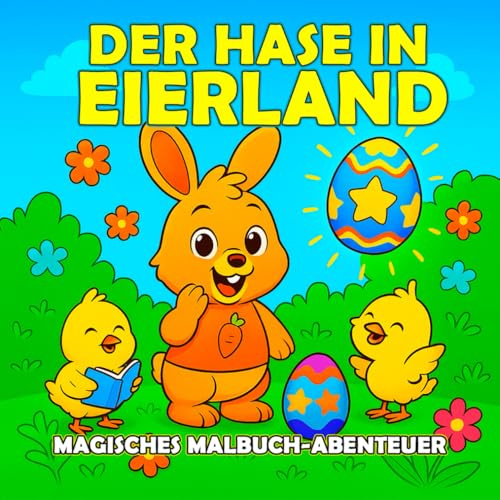 Der Hase in Eierland – Ein magisches Osterabenteuer-Malbuch für Kinder: Begleite den Osterhasen auf einer bunten Reise durch Eierland – Spaß für Kinder ab 6 Jahren, das ganze Jahr über!