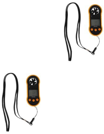 2 Pezzi Anemometro Portatile con Misuratore Del e Temperatura Compatto e Leggero con Retroilluminazione per Misurazioni Hvac e Esterni