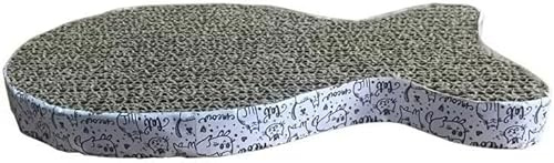 Cat Scratching Board Cat Premium Scratch Textures Cardboard Anti-Scratch Stress Relieve Indeformable Fish Board Self-Adhesive Beds and Furniture 28×15×2.5 cm