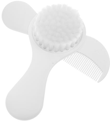 FRCOLOR 2pcs Comb Soft Brush Set for Newborn Hair Care Gentle Scalp Massage and Cradle Cap Removal Function for Boy Girl Bath