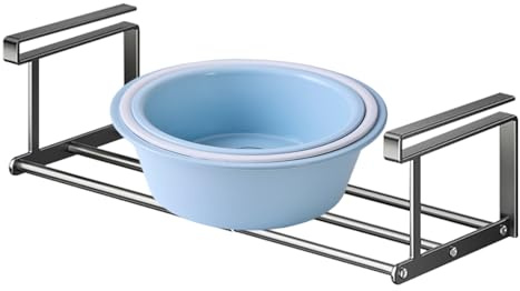 Genérico Clip On Estante - Accesorios Telescópicos Para Muebles De Hogar | Bandeja Organizadora Ajustable Resistente Para Armario Baño Fregadero