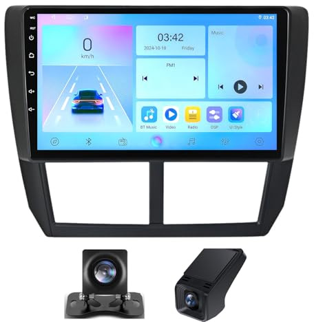 9 Inch Android 13 Car Stereo Radio Player for Subaru Forester 3 2007-2013 Built-in 4G 5G WIFI Wireless Carplay Android Auto GPS Navigation DSP RDS FM DAB+ Radio BT 5.0 + DVR(NF-6)
