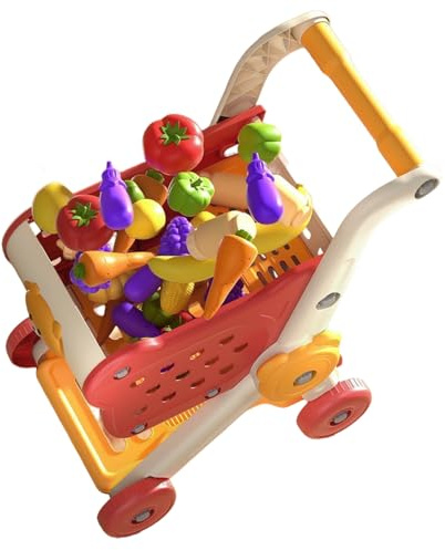 Chariot de Courses pour Enfants, kit de Jeu de supermarché avec Chariot | Jeux de supermarché interactifs pour Tout-Petits, Filles, Enfants à partir de 3 Ans