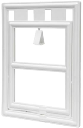 Hundetür Abschließbare Katzen-Fliegengittertür for Haustiere und Hunde, Kunststoff-Haustiertür for die Sicherheit von Fenstern(S 29x24x1cm,White)