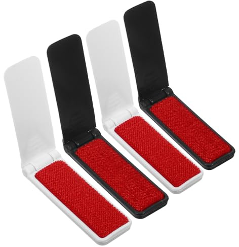 VILLCASE Spazzola Portatile Pieghevole per Rimuovere Pelucchi e Lanugine Set 4 Pezzi Riutilizzabili per Tessuti Vestiti Antistatici e Pulizia Viaggi