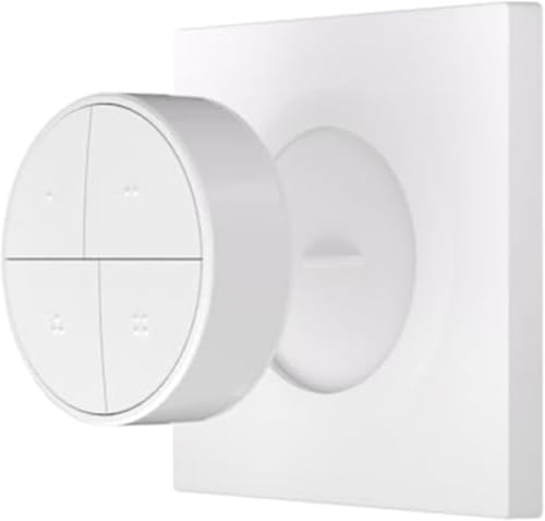 4-in-1 Wireless Smart Scene Button, SNZB-01M Kabelloser Smart Button, Home Automation Wall Mounted Remote Control Panel für Home Assistant, für Zigbee2MQTT, Weiß