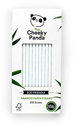 The Cheeky Panda Bamboo Paper Straws | 250 White Coloured Paper Drinking Straws