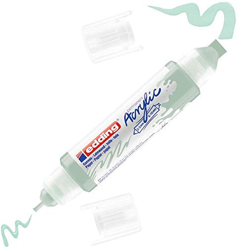 edding 5400 acrylic 3D double liner - mint - 1 acrylic colour tube - 2 nozzles 2-3,5-10mm - acrylic paint for canvas, painting boards and wood - waterproof acrylics in artist-quality colours