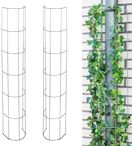 Spetebo Spaljé av metall för fallrör 120 cm – 2 stycken – halvcirkelformat rutnät, växtgaller