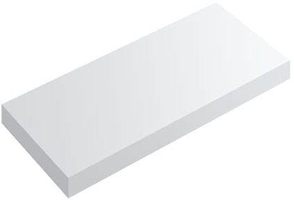 Encimera con Faldón para Baño Solid Surface Suspendida | Encimera Flotante para Lavabos Sobre Encimera Baños | COLOR (Blanco Mate) | Fondo 46cm | Espesor 10cm | Medida (100 cm.)