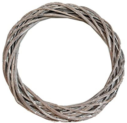 MenQind Weihnachten Weidenkranz mit einem Durchmesser von 25cm, Runde Form Rattan Girlande Weihnachtsring Weidenkranz für DIY Home Decoration