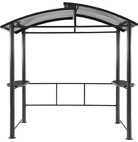 Tarrington House Cenador para Jardín Anniston, Gazebo para Barbacoa, Aluminio/Acero, mesas Laterales para Comida y Bebidas, Resistente a la Intemperie y Rayos UVA, Gris Oscuro