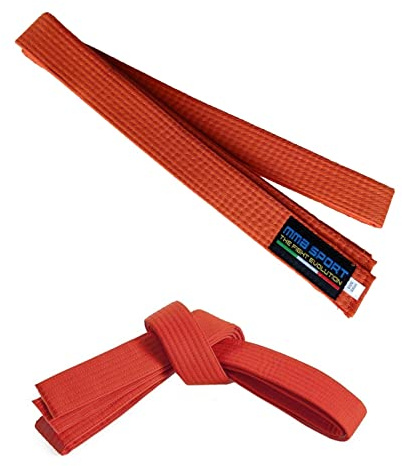 mmasport Cintura Karate Belt Judo Aikido Taekwondo Arti Marziali in Cotone (240 cm, Arancione)