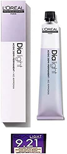 L'Oréal Professionnel DiaLight 9.21 Coloración Rubio Muy Claro Irisado Ceniza Sin Amoniaco, 50ml
