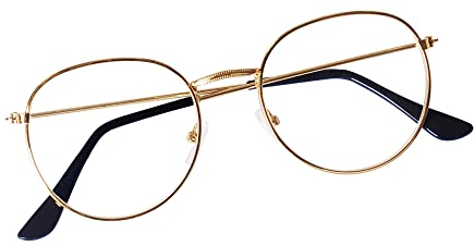 JoXiGo Gafas de Lectura Dorado +2.5 para Hombres y Mujeres Metálica Montura + Correa de Gafas