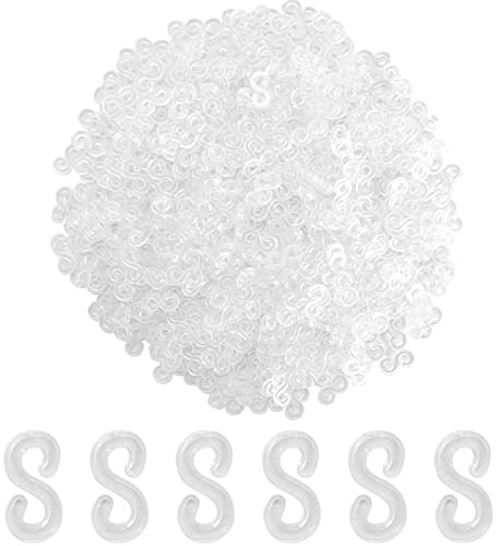 S Clip Loom Band 500pcs Chiusure Anelli in Gomma Trasparente Colorata Strumento Ricarica S Clip Loops per Braccialetti Kit Fai da Te Elastici per Collane con Bracciale Intrecciate (Bianco)