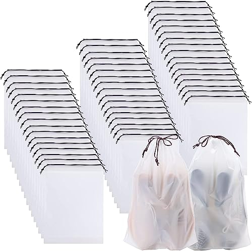 Erinnmy 50 Stück Schuhbeutel,Wasserabweisend Schuhtasche Staubdicht Schuhsack mit Zugband,Große Wasserfeste Schuhbeutel Reise,Travel Aufbewahrungsbeutel Organizer für Reisen oder Zuhause-Aufbewahrung