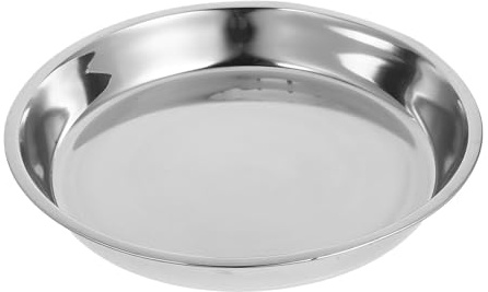 HEMOTON Plat Inoxydable Rond 28Cm Non Magnétique Assiette Plate Multifonction Pour Service Fruits Gâteaux Cuisine Intérieur Extérieur