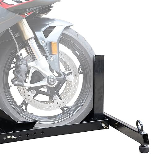 TCE ATRM05012U Torin Motorrad-Anhänger-Radkeil: Verstellbarer, robuster Stahl-Motorradständer, Reifenkeil für 40,6-63,5 cm Offroad- und Standard-Motorräder, aufrechte Tragkraft von 816,5 kg