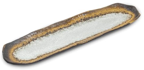 Lujo - Cuenco de sushi - Beige - Edo japón - Ø33 cm | H8 cm - Platos de sushi - Vajilla de sushi - Platos de sushi de cerámica - Bandeja de sushi - Juego de servir Sushi- Fruta - Ensaladera - Vajilla