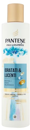 Pantene Idratati & Lucenti Shampoo con Biotina 250ml. Pro-V Miracles Shampoo per Capelli Secchi e Danneggiati, con Acido Ialuronico, Trattiene l'Idratazione. Idratante con Vitamina B5