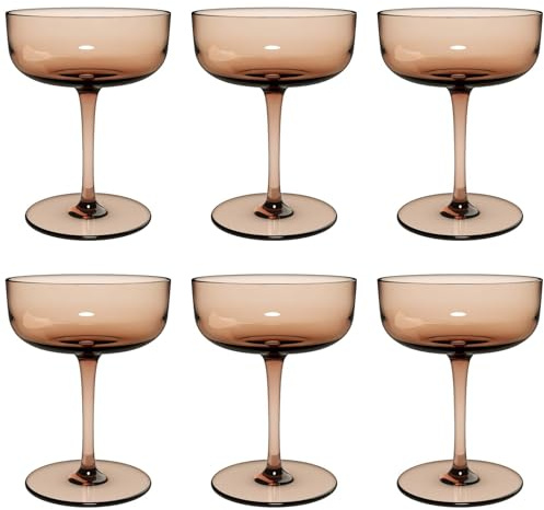 like. by Villeroy & Boch – Like Clay Sektschale/Dessertschale Set 6 teilig, Farbglas braun, Füllmenge 100 ml