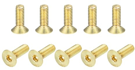 QUARKZMAN 24 Stück Senkkopf-Innensechskantschrauben, M4-0,7 x 12mm Messing Senkkopfschrauben Innensechskant Antrieb Befestigungsschrauben