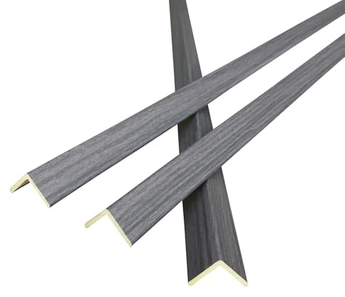 Wall Corner Protector 6PCS 45 Corner Molding Trim Grey Wood Grain Corner Trim Decorative Strips for Door and Window Frames Mirror Edges Ceramic Tiles, and Wooden Wall Edges.