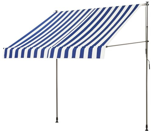 LLZJDDPLY Store Banne Manuel rétractable avec manivelle for Le Balcon, Marquise de terrasse sans percement, Marquise Soleil de Balcon auvent téléscopique(Color:Blue,Size:300x130cm/118x51in)