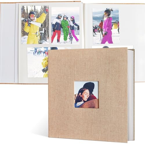 Album Fotos Para Pegar y Escribir Autoadhesivo Grande 27x28cm Lino Photo Album Scrapbook Recuerdos Bodas Viajes Bebé Regalos Cumpleaños Navidad Momentos Especiales Día Padre Madre San Valentín