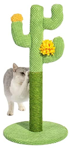 Arbre de Noël en forme de cactus – Joli arbre à chat vert | Arbre à chat | Arbre à chat vertical | Joli griffoir stable pour petits chats et animaux domestiques