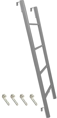 IQQOPVHG Bunk Bed Ladder, Bunk Ladder, Bunk Bed Ladder for Trailer Loft Dorm Room Elevated Bed Side Climbing Ladder with Safety Pedal and Hook Brackets(Silver,1. (55))