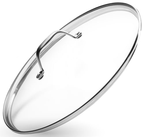 Onyx Cookware Couvercle en verre de 28 cm | Convient pour poêles et casseroles | Résistant à la chaleur jusqu'à 250 °C | Couvercle avec valve vapeur intégrée | Passe au lave-vaisselle | Verre trempé